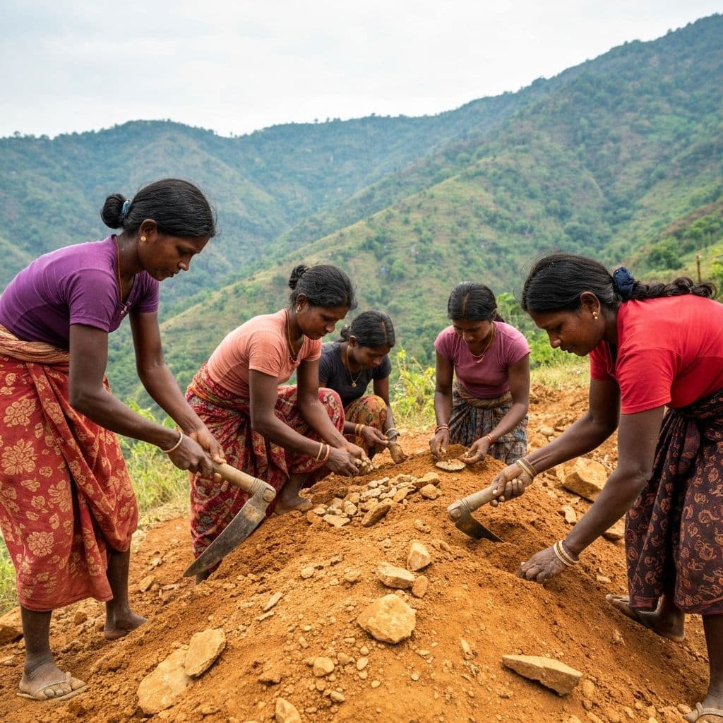 Gemstone mining community in Sri Lanka